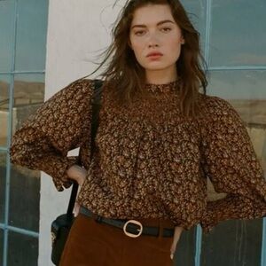 Doen Amoret top in Noir Fleurs d Avignon